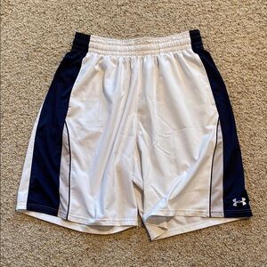 Under Armour Men's White and Blue Athletic Shorts